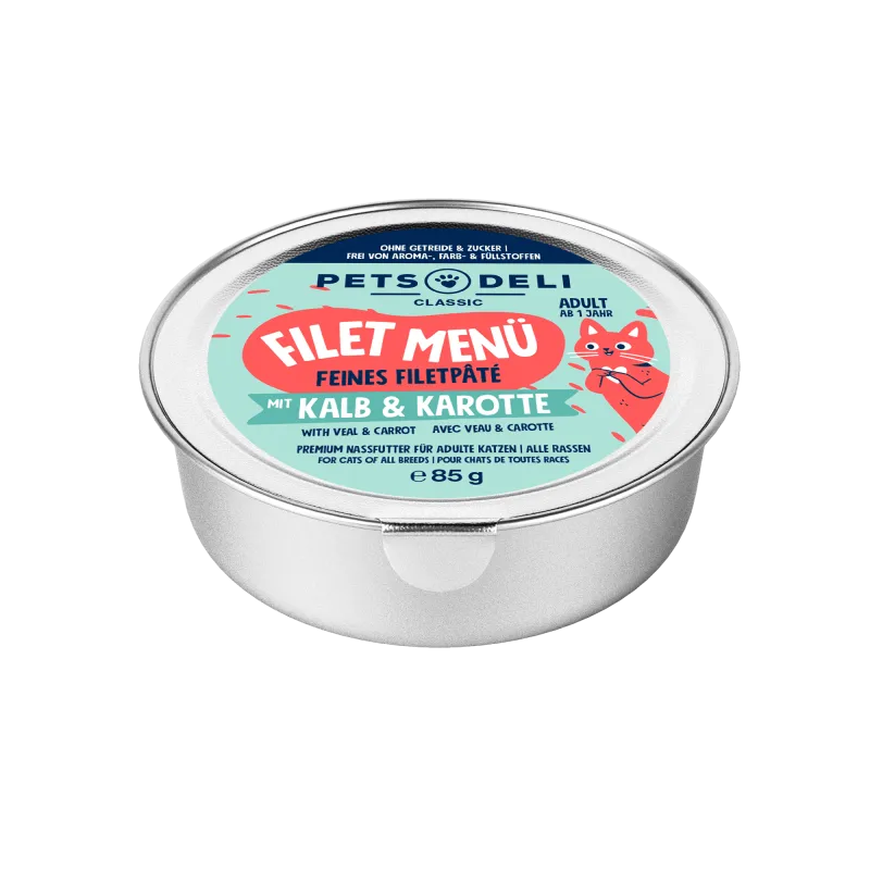 Pets Deli Filet Menü Filet-Menü Kalb, Karotten 70g